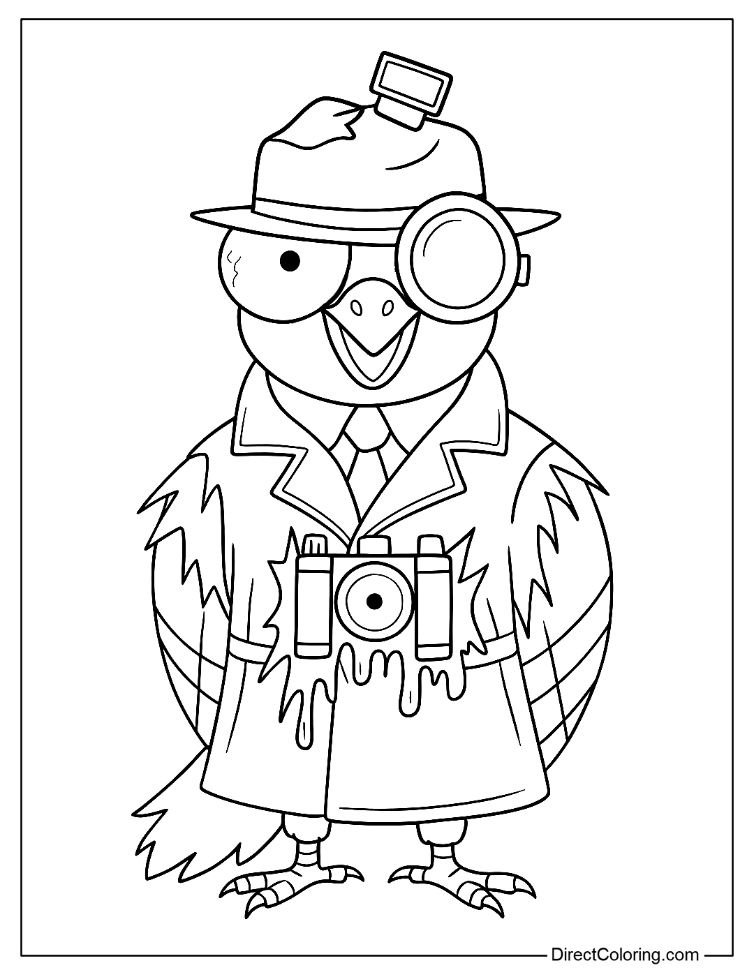 Sprunki Italian Brainrot Spijuniro Golubiro Coloring Page